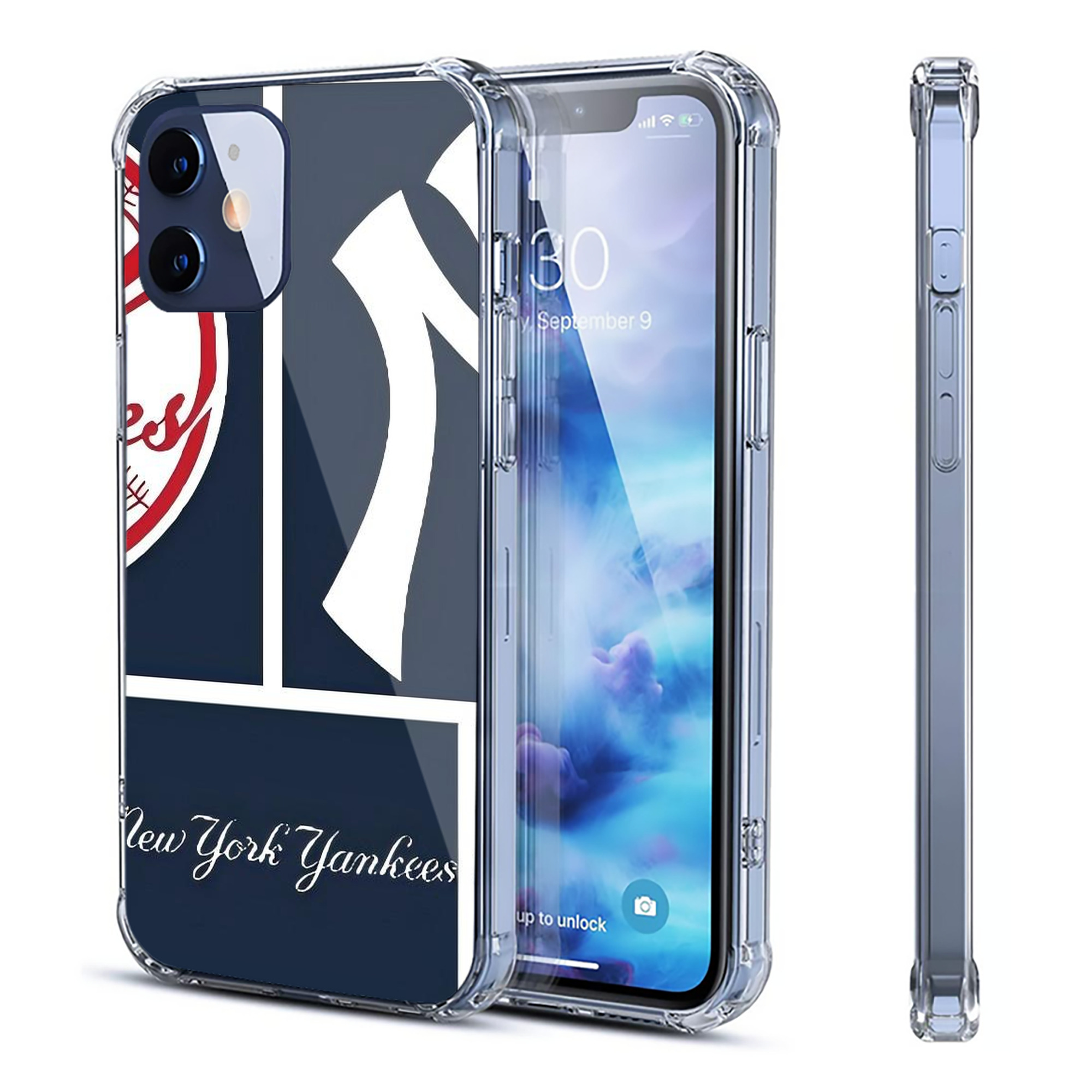 New York Yankees 247 Clear IPhone 12 Case – Soft TPU With UV Print – Enhanced Drop Protection, Precise Fit, Anti-Fingerprint, Customizable Design, Scratch-Resistant, Yellow-Resistant